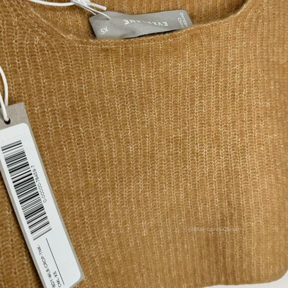 Everlane Cozy Stretch Cropped Tank Top XS Camel Brown Wool Sustainable Layering - Picture 3 of 8